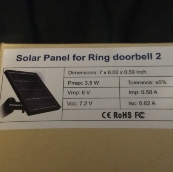 SOLAR PANEL for RING DOORBELL 2 - charger & mount - Picture 4 of 5